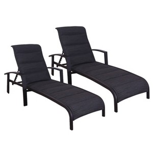 Courtyard Casual Santorini Padded Sling Chaise Lounge  Price is for 2 Chaise Lounges Alum frame in powder coating - 1 of 4