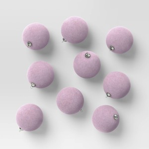 9ct 80mm Christmas Flocked Ball Ornament Set Lavendar - Wondershop™ - 1 of 4