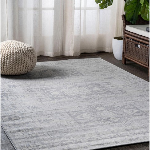 4'x6' Rectangle Loomed Medallion Area Rug Gray - Jonathan Y : Target