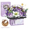 1212 PCS Block Rose Flowers DIY Bouquet Building Set Toy with Handheld Box & Light for Kids Girlfriend Mom Birthdays Decorative Purple Color Gift - 4 of 4