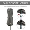 PAGED 15FT Rectangle Patio Umbrella Double Sided Outdoor Market Umbrella with Crank, Base and 12 Ribs for Garden, Poolside - 2 of 4