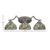 Toltec Lighting Zilo 3 - Light Vanity in  Graphite with 7" Kaleidoscope Art Glass Shade - 2 of 2