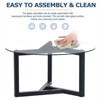 RISOKEYS 35.43" Round Glass Coffee Table - Modern Cocktail Table with Tempered Glass Top and Sturdy Wood Base for Living Room - 4 of 4