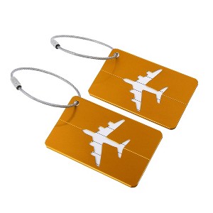 Unique Bargains Plane Print Reinforced aluminum alloy Luggage Tags - 1 of 4