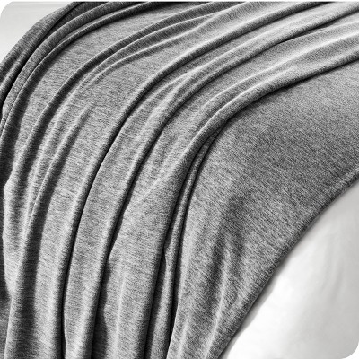 Heather Light Grey King Size Reversible Fleece Blanket