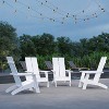 Merrick Lane Set of 4 Modern All-Weather Poly Resin Wood Adirondack Chairs - 2 of 4