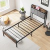 CAVINAS Bed Frame with Charging Station,Modern Platform Bed with Storage Headboard for Bedroom,No Box Spring Needed, Easy Assembly - 4 of 4
