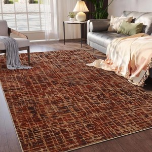 Washable Area Rug - Modern Traditional Low Pile Non-Slip Carpet for Living Room, Bedroom, Dining - 1 of 4