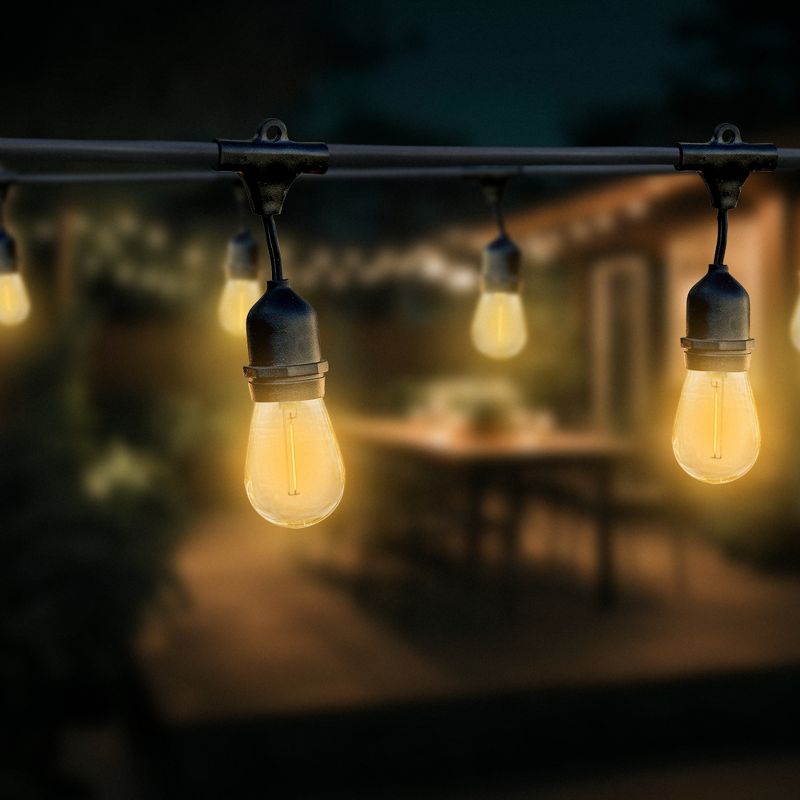 Globe 24 Feet 80 Lumens S14 Dublin LED Vintage String 12 Bulb Light Set, Includes 12 Sockets, Plug In, Black Cord and Bulbs for Indoor and Outdoor Use, 4 of 7