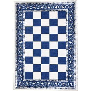 Runner Rug, Washable Checkered Christmas Carpet, Soft Low Pile Non-Slip Rug for Kitchen, Entryway or Hallway Decor - 1 of 4
