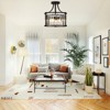 YIYIBYUS Modern 3-Light Black Semi-Flush Mount Ceiling Lamp with Crystal Shade - 3 of 4