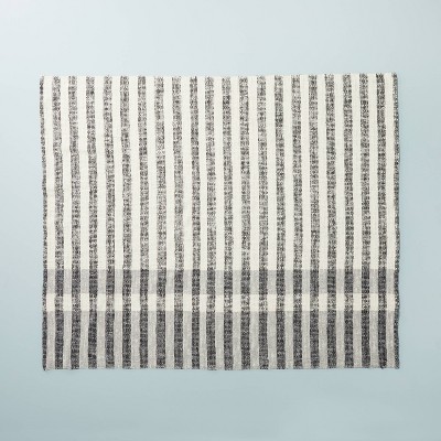 Contrast Edge Stripe Throw Blanket Railroad Gray/Cream - Hearth &#38; Hand&#8482; with Magnolia_3