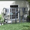 SEVOBAL 104" Large Stable Spacious Wooden Catio Outdoor Cat Enclosure with Perches and Condos Cat Cage Indoor with Waterproof Roof 7 Pedal 1 Bridge - 2 of 4