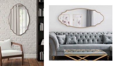 Leanna Natural Wood Scalloped Arched Wall Mirror