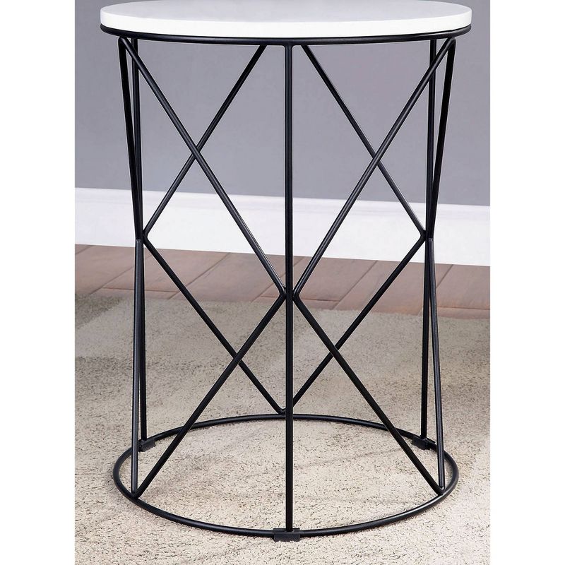 3pc Melmar White Top Nesting Table White/Black - HOMES: Inside + Out, 5 of 6