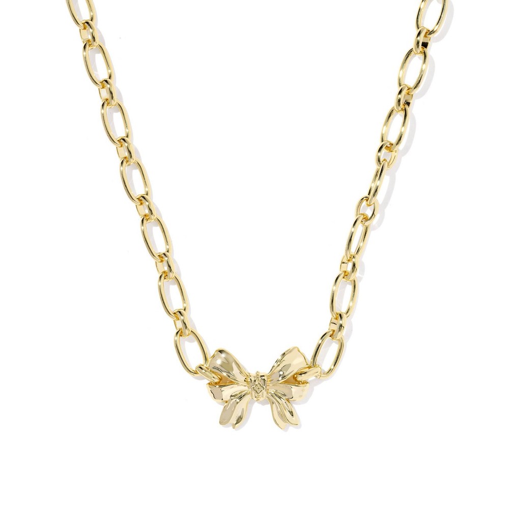 Photos - Pendant / Choker Necklace KENDRA SCOTT Belle Bow Chain Necklace - Gold 
