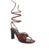 Chasm Satin Ruched Strap Tie Up Sandals Women - 2 of 4