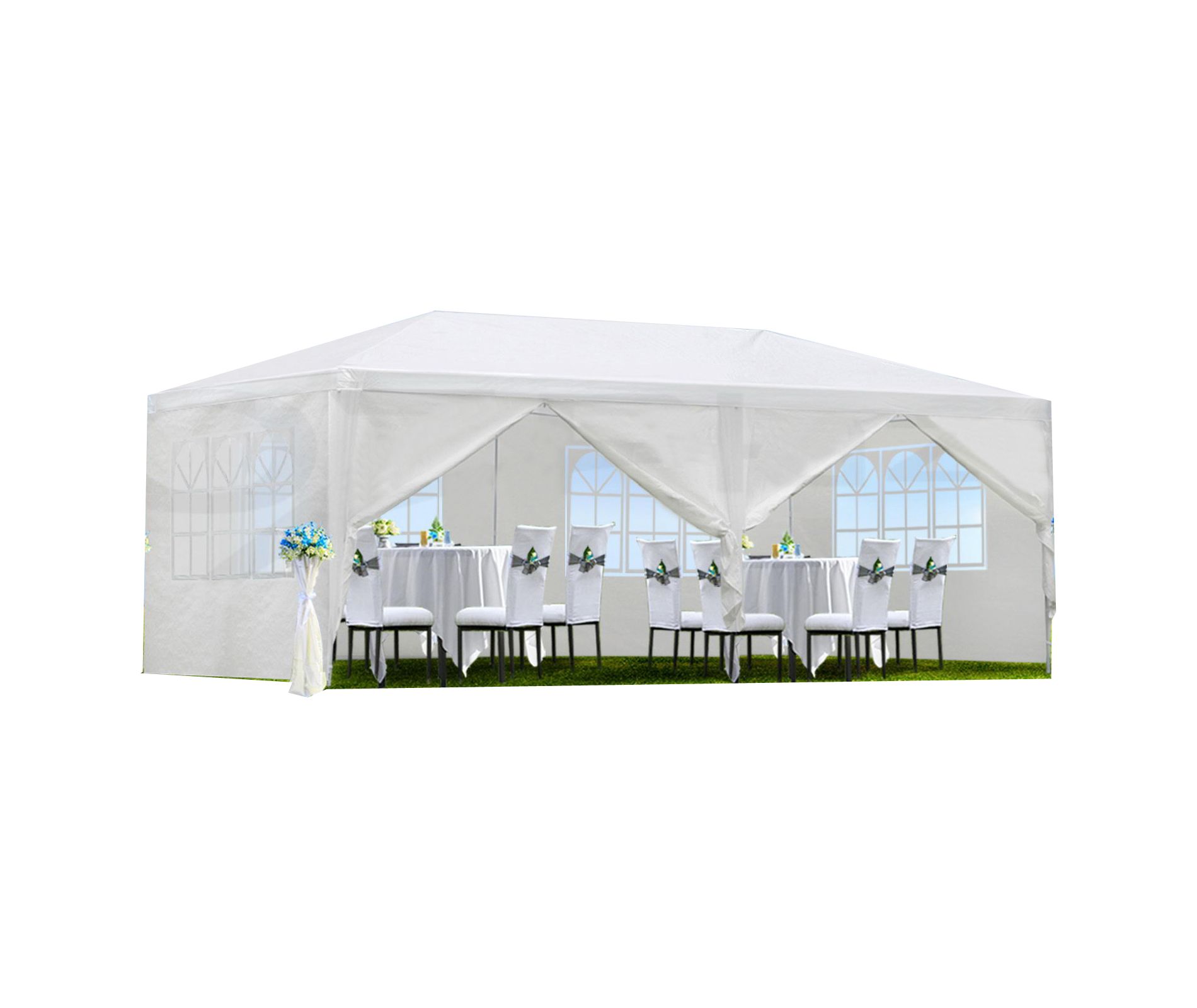 Gsluuk Wedding Party Canopy Tent Outdoor Gazebo with 6 Removable  Sidewalls