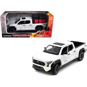 2024 Toyota Tacoma TRD Off-Road Edition Pickup Truck White Metallic with Bed Camper 1/24 Diecast Model Car - 1 of 4