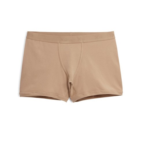 TomboyX Boxer Briefs Underwear, 4.5 Inseam, Cotton Stretch Comfortable Boy  Shorts Chai Large