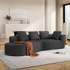 Modern 2 PCS Right-Facing Curved Sectional Sofa, 3-Seater Curved Sectional Sofa with Chaise, Sofa with High-Density Foam-Coolbibila - 3 of 4