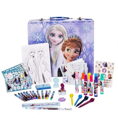 Disney Frozen 2 Kids Deluxe Activity Set with Carrying Tin, Coloring Sheets, Tattoos, Stickers, & Art Supplies