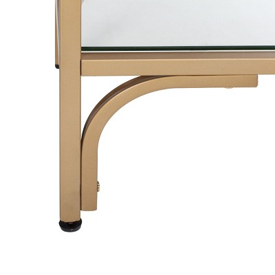 Brooklyn Gold Quatrefoil 7-Tier Glass Etagere Bookcase