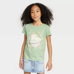 Girls' Unicorn Short Sleeve Graphic T-Shirt - Cat & Jack™ Sage Green