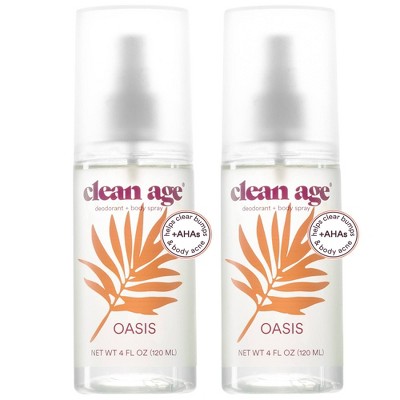 Clean Age Oasis AHA Body Spray + Deodorant for Teens - 4 fl oz/2pk
