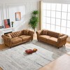3+3 Seater Sofa Set Chesterfield Tech Fabric Sofa, High-tech Fabric Roll Armrest Sofa, Upholstered Mid Century Modern Couch - 2 of 4