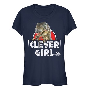 Juniors Womens Jurassic Park Clever Girl Raptor T-Shirt - 1 of 3