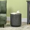 Lightweight Accent Table with Concrete Finish Round Side Table - 4 of 4