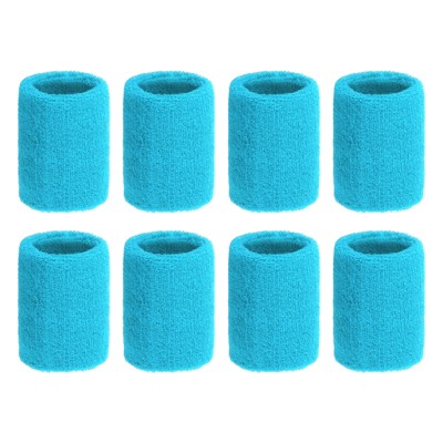 Unique Bargains Sweat Absorbent Elastic Tennis Badminton Basketball Wrist Sweatbands 8 Pcs