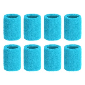 Unique Bargains Sweat Absorbent Elastic Tennis Badminton Basketball Wrist Sweatbands 8 Pcs - 1 of 4
