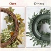 24-Inch Artificial Flower Harvest Wreath White & Green Pumpkin Wreath for Front Door - 4 of 4