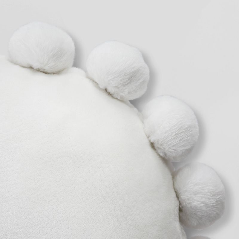 Round Plush Kids' Pillow with Poms-Poms - Pillowfort™, 3 of 11