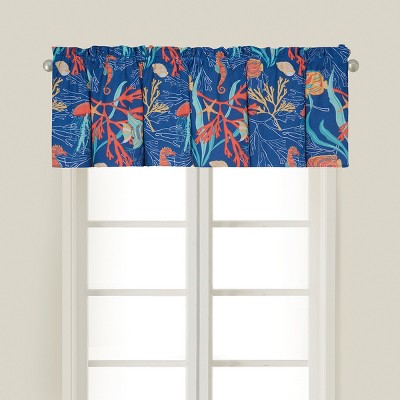 C&F Home Bimini Island Cotton Blue Valance Window Treatment