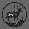 Merry Christmas Deer Plaque Iron 16 Inch Round Wall Decor by Melrose - 2 of 3