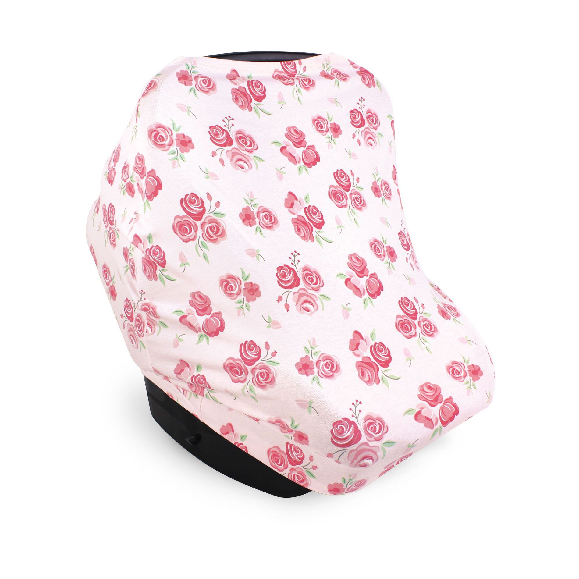 Hudson Baby Girls Multi-use Car Seat Canopy, Blush Rose, One Size