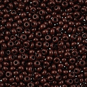 John Bead Czech Glass Seed Beads 8/0 (24g) Opaque Dark Brown - 1 of 1