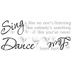 Dance Sing Love Peel and Stick Wall Decal White/Black - RoomMates: Vinyl Quotes, Self-Adhesive Modern Home Decor - image 3 of 3