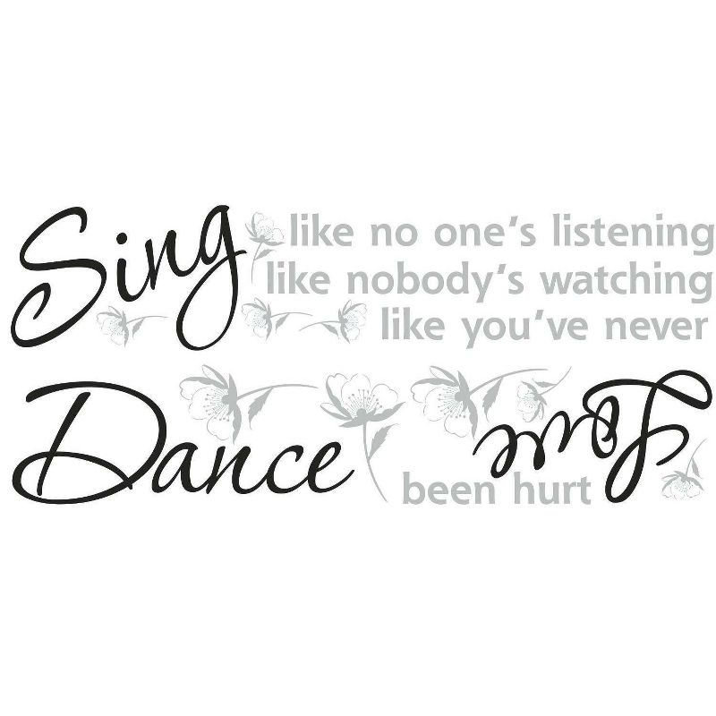 Dance Sing Love Peel and Stick Wall Decal White/Black - RoomMates, 4 of 6