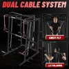 ER KANG Smith Machine Power Cage, 2000LBS Power Rack with Cable System, Multi-Function Weight Cage with J-Hooks, Spotter Arms, Home Gym - image 4 of 4