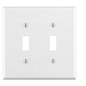 Leviton White 2 gang Thermoset Plastic Toggle Wall Plate 1 pk (Model No. 80509-W) - 1 of 1