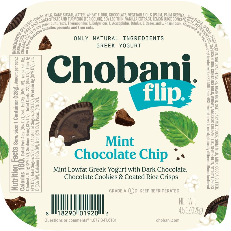 Chobani Flip Mint Chocolate Chip Low Fat Greek Yogurt - 4.5oz, 3 of 8