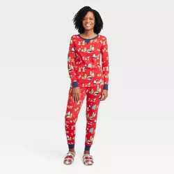 Women's Holiday Gnomes Print Matching Family Pajama Set - Wondershop™ Red XS