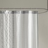 VYNXARIA 72*72"Cotton Printed Shower Curtain with Chenille,Gray - 4 of 4