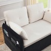 53" Modern Convertible Sofa Bed, Velvet Fabric Pull Out Sleeper Loveseat With USB Port And 2 Removable Armrests - 3 of 4