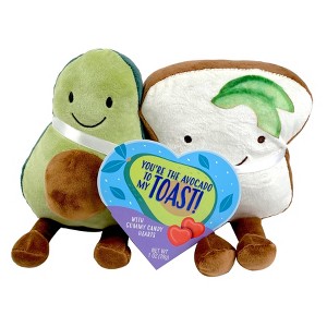 Frankford Valentine's Day Avocado Date Night Plush with Gummy Candy Hearts - 1oz - 1 of 4