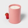 14oz Ceramic Ribbed Jar Candle Fresh Strawberry and Hibiscus - Threshold™ - 3 of 4